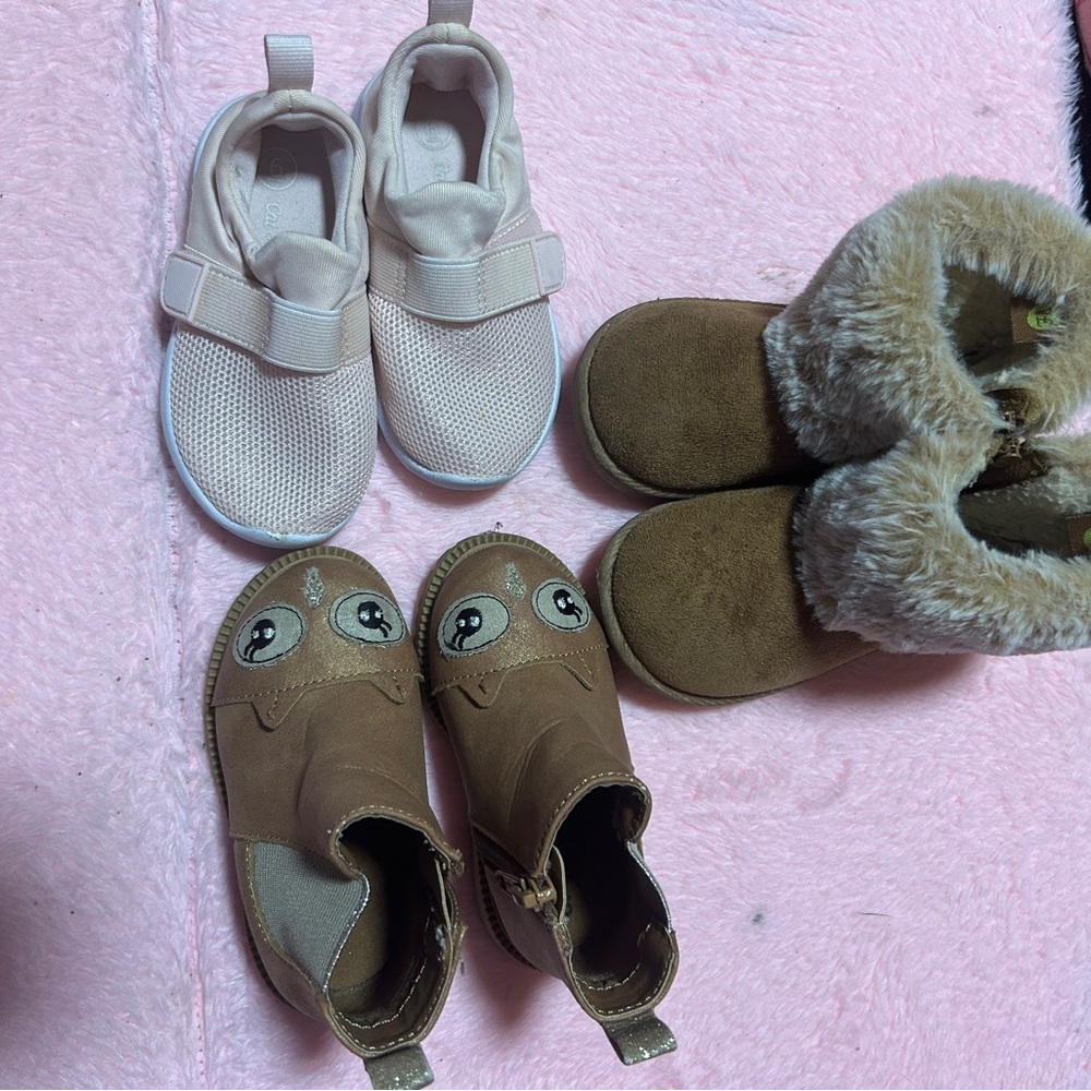Kids Beige and Brown Shoes Set